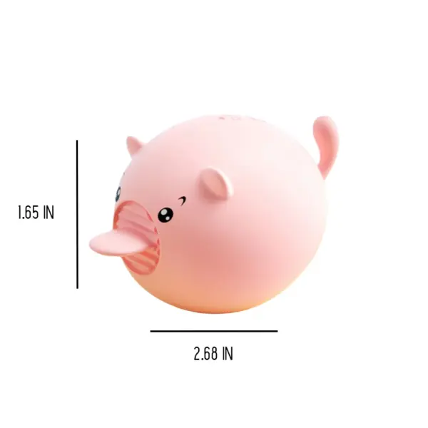 pink mini pig clit licking vibrator with dimensions in inches