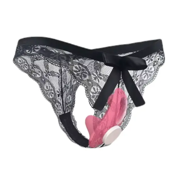 wearable panty vibrator in panties showcasing how the magnet keeps it in place