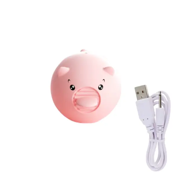 pink mini pig clit licking vibrator with a UB-DC charging cord