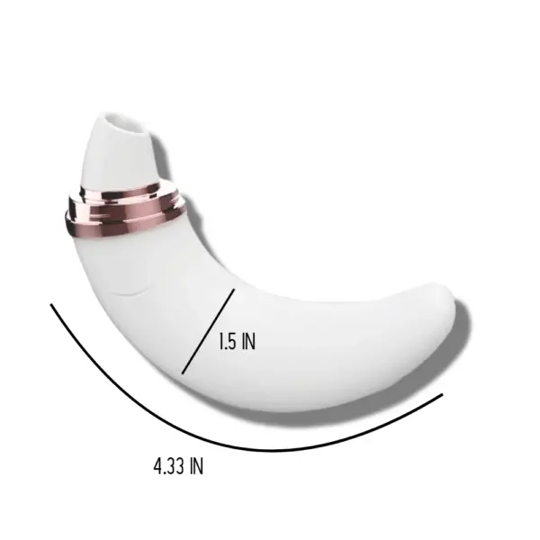 half moon sucking and vibrating dildo with dimensions and without the cap