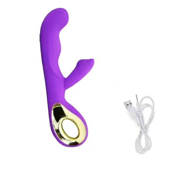 purple rabbit vibrator with it's USB charger