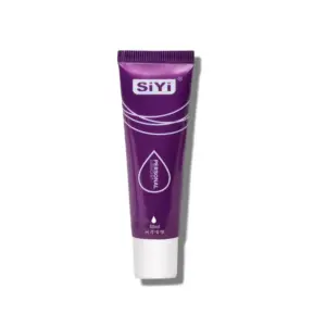 Purple tube of SiYi brand water based sex lube with a white cap and droplet icon on the front. The packaging is sleek and compact, ideal for travel or discreet storage.
