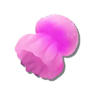 Bottom perspective of the Jellyfish Clit Licking Vibrator, revealing the internal textured cavity designed for licking and suction sensations.