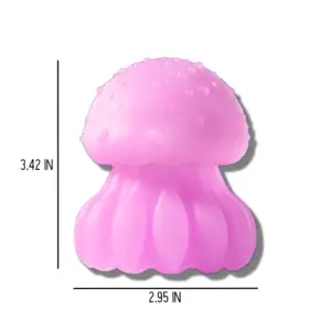 Front view of the Jellyfish Clit Licking Vibrator with measurements: 3.42 inches tall and 2.95 inches wide, highlighting its compact and ergonomic design.
