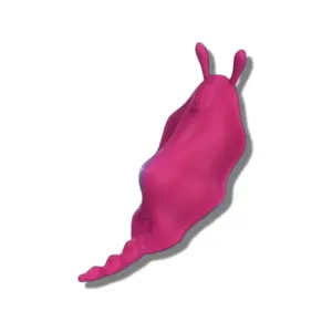 Rear angle of the pink wearable rabbit vibrating panties, featuring a smooth body-safe silicone shape with bunny ear tips and a curved base for ergonomic stimulation.