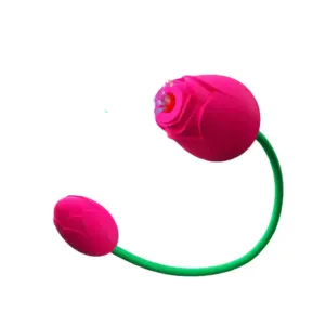 Blossom Vibes rose suction and egg vibrator illustrating the swirling suction effect inside the open pink rose head