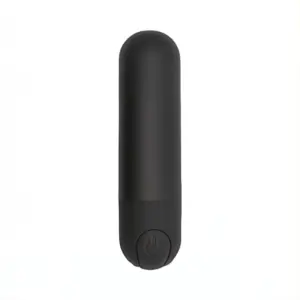 Full view of the silicone rechargeable bullet vibrator featuring a smooth, matte finish and a single-button control at the base.
