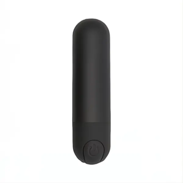 Full view of the silicone rechargeable bullet vibrator featuring a smooth, matte finish and a single-button control at the base.