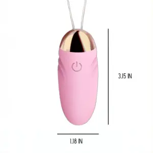 Front view of the Small Egg Vibrator Wireless with dimensions labeled: 3.15 inches in length and 1.18 inches in width, highlighting its compact and discreet design.