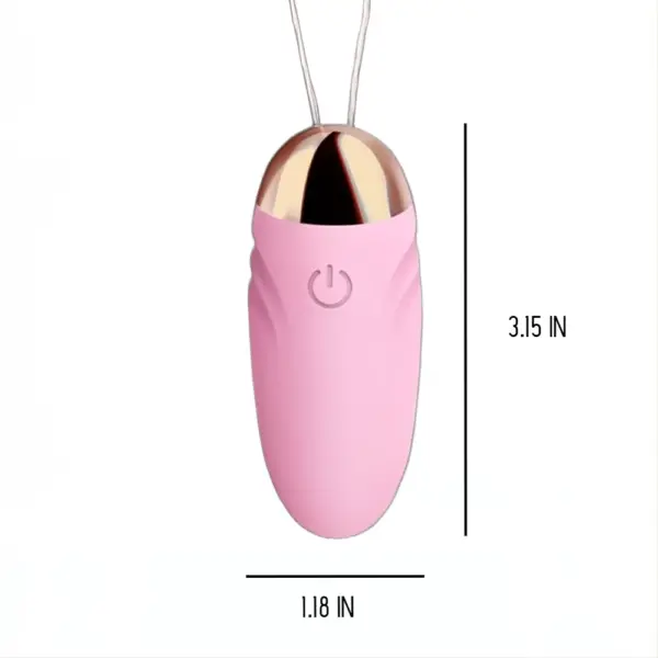 Front view of the Small Egg Vibrator Wireless with dimensions labeled: 3.15 inches in length and 1.18 inches in width, highlighting its compact and discreet design.