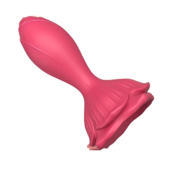 APP Control Butt Plug Vibrator Starpetal angled shot illustrating the ergonomic taper of the plug and the sculpted petal base