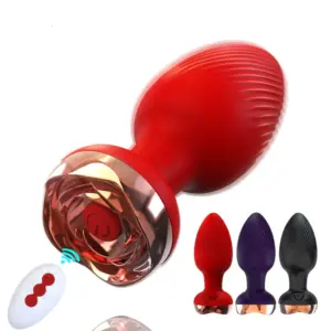 The Murmur kit featuring the red Remote Control Vibrating Butt Plug, white wireless remote, and smaller inset showing available red, purple, and black plug variants