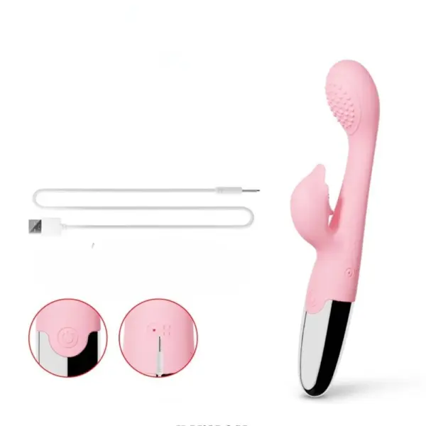 Rechargeable Dolphin Head Rabbit Vibrator - Naughty Nautilus - Image 3