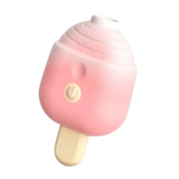 Close-up of the exposed suction tip on the Mini Popsicle Suction Vibrator from Lustful Treat, featuring a ribbed silicone surface for enhanced stimulation.