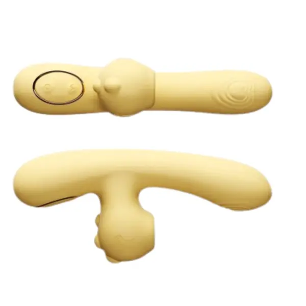 Small Heated Bunny Vibrator Sugar Rush dual-angle design showing top and side views