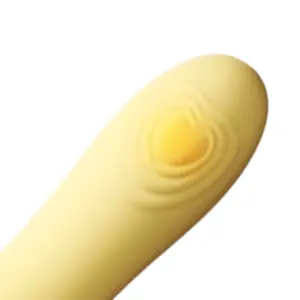 Small Heated Bunny Vibrator Sugar Rush heated tip close-up with glowing heart effect