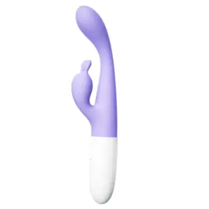 Waterproof Bunny Vibrator Twinkle Tease in soft purple, upright front view against a white background.