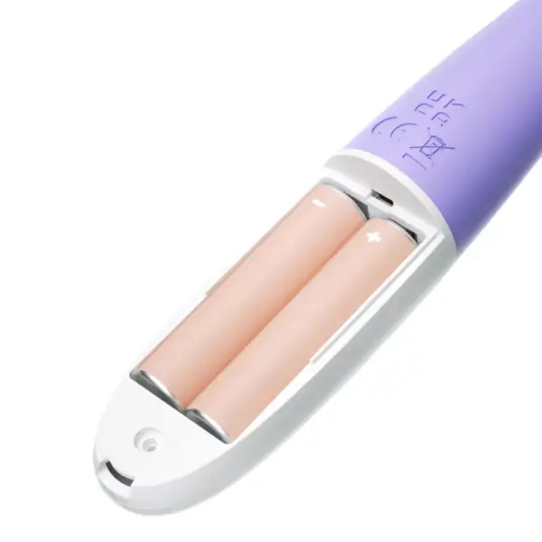 Powerful Double Battery Rabbit Sweet Surrender open base revealing the dual battery compartment with two AA batteries, shown on a clean white background.