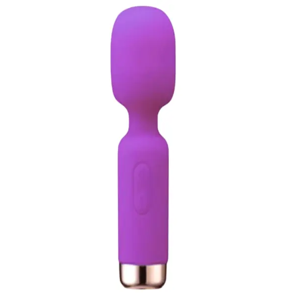 Bold purple Mini Wand With Oversized Head by Vixen Vibes, designed with a curved silicone handle and powerful oversized head for versatile pleasure.