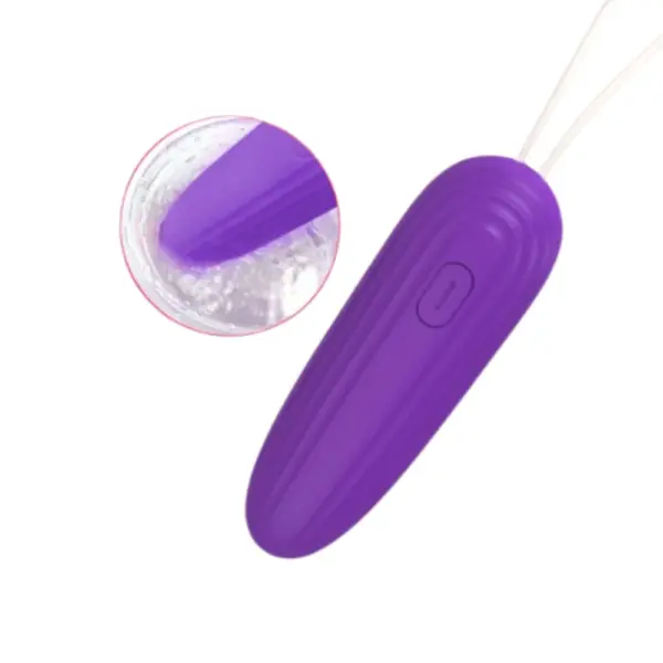 Hands-Free Egg Vibrator – Freya partially submerged with water splash detail, emphasizing its waterproof design for safe cleaning.