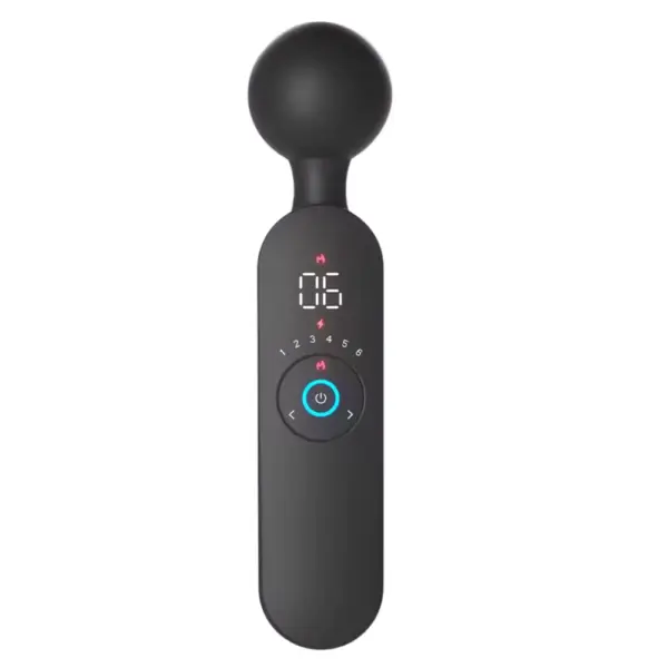 Front view of the Wand Massager Vibrator – Wanda displaying mode number 06 on the digital screen with vibration indicators and control buttons.