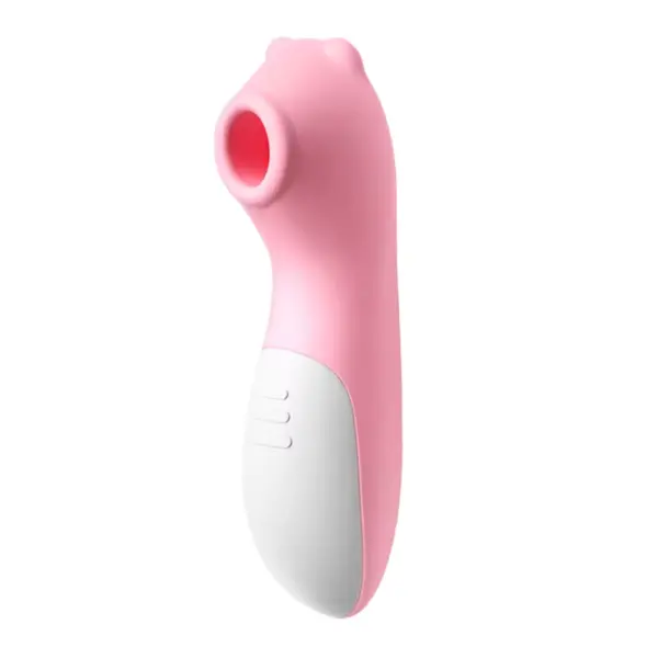 Pink Cubby vibrator angled to show textured grip