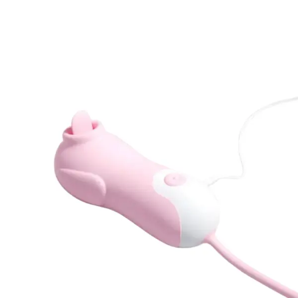 Vibrating Love Egg – VivaEgg charging through a USB cable with its tongue tip exposed, designed for gentle external stimulation.