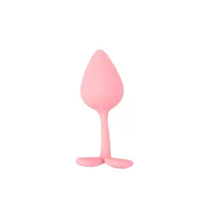 Silicone Butt Plug – SilkiPop shown upright to display its sleek, minimalist profile with a slim neck and split ergonomic base.