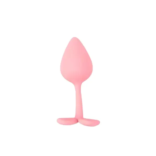 Silicone Butt Plug – SilkiPop shown upright to display its sleek, minimalist profile with a slim neck and split ergonomic base.