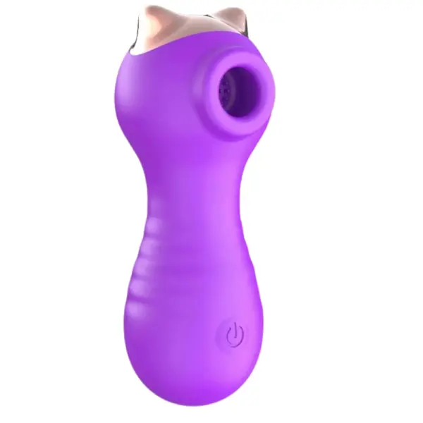 Air Pulse Vibrator – Aerella in bright purple featuring a rounded silicone body, cat-ear accent on top, and circular suction nozzle for targeted stimulation.