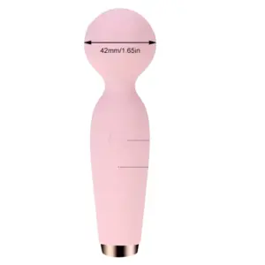 Silicone Wand Vibrator - Velvet Lure with visible 42mm/1.65in head measurement, showing precise size for targeted massage