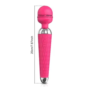 The Wireless Wand Vibrator – FreeFlick displayed with size dimensions of 20 cm length and 3.8 cm head width for a clear understanding of its compact yet powerful form.