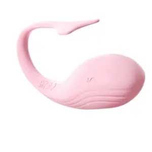 Egg Vibrator for Couples – DuoDrop shown in profile revealing its wave-textured body and ergonomically curved tail designed for shared pleasure.