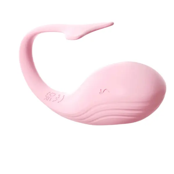 Egg Vibrator for Couples – DuoDrop shown in profile revealing its wave-textured body and ergonomically curved tail designed for shared pleasure.