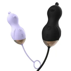 Both color options of the Curvisa vibrator side by side in soft lavender and black, highlighting the dual-tone design, flicking tip, and ergonomic curves.