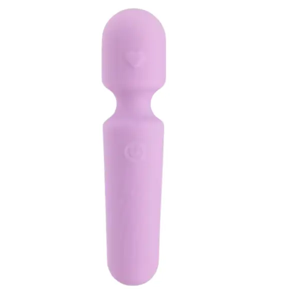 The Flexora 270° Flexible Wand Vibrator in soft lavender with a heart detail on the head and a single power button on the handle.