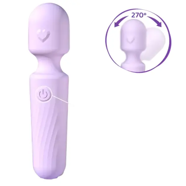 Flexora 270° Flexible Wand Vibrator with inset graphic showing its wide 270-degree bendable head for enhanced reach and motion.
