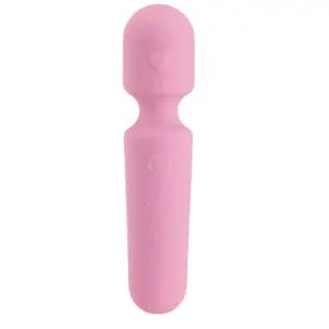 The pink version of the Flexora 270° Flexible Wand Vibrator featuring the same heart-shaped detail and flexible neck design.