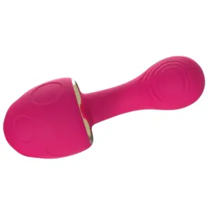 The Smurfettea Mushroom Shaped G-Spot Stimulator shown from the base, revealing concentric textured rings and a soft silicone finish for enhanced contact.