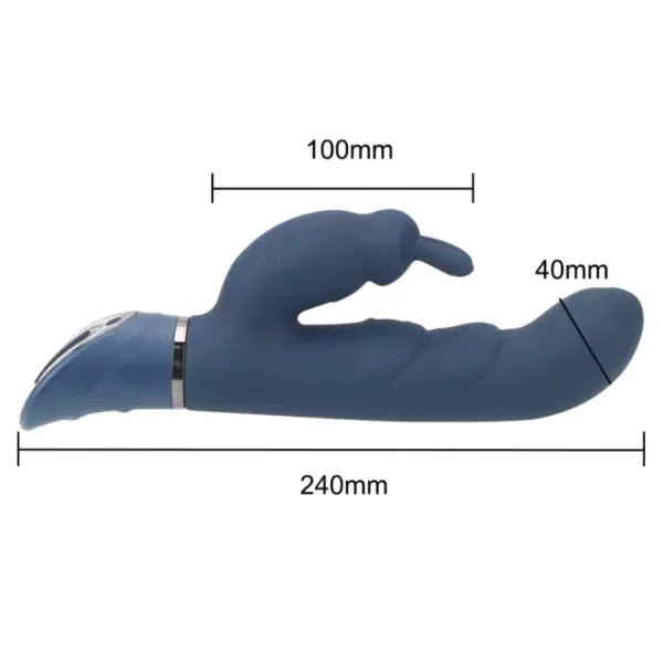 Measurement diagram of FlexNest showing a full length of 240mm, shaft width of 40mm, and clitoral stimulator length of 100mm for detailed size reference.