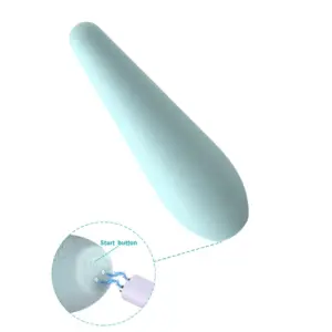 Angled view of the PetalMuse clit vibrator with inset showing magnetic charging connection and power button placement on the rounded base.