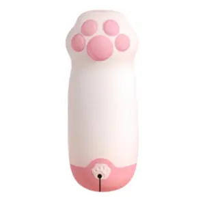 Cat paw love egg vibrator – Pawmé shown from the back, featuring a silicone paw print button and discreet charging port at the base.