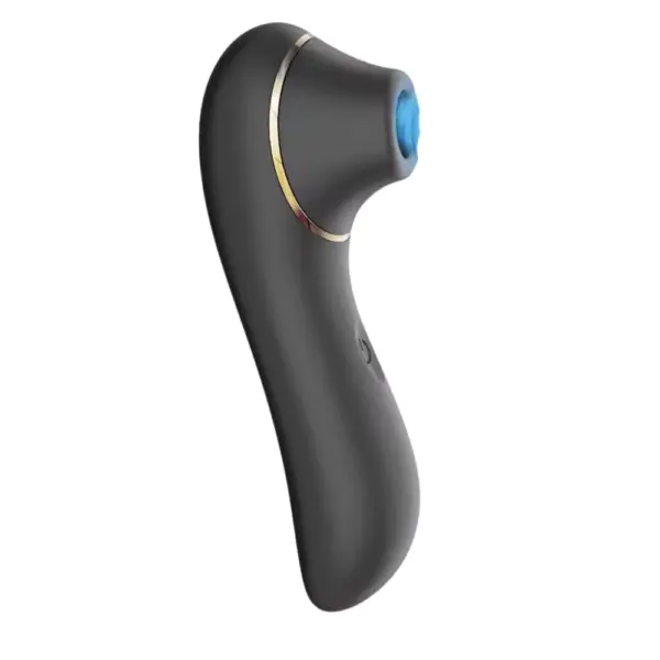 Air Pressure Vibrator – AirMuse in matte black with gold detailing and a striking silicone tip for contrast and elegance.