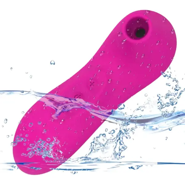 Suction Vibrator for Women – Femora displayed in mid-splash with visible water droplets to highlight its waterproof and body-safe design.