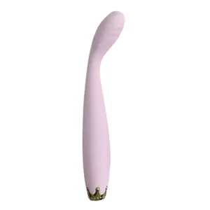 Bendable G-Spot Vibrator Bendelle in soft pink with a smooth, contoured shaft and upward-curving ribbed tip for targeted internal pleasure.