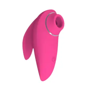 Clit Stimulator Suction Toy – FinnFun viewed from the front showing the oval suction head, curved body, and power button near the base.