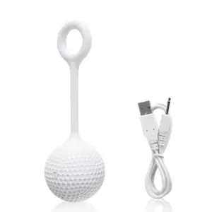 ParTeea golf ball egg vibrator shown alongside a white USB charging cable, highlighting its rechargeable feature.