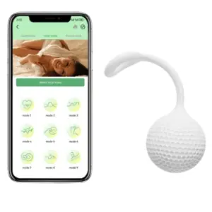 ParTeea vibrator next to a smartphone screen showing various app-controlled vibration modes, including music, video, and game sync options.