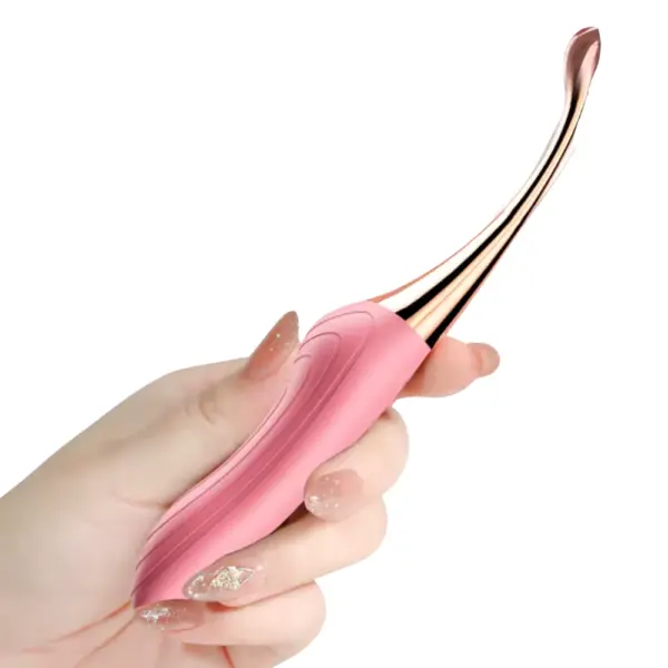 Beginner Friendly G-Spot Vibrator – FirstRipple shown in hand to demonstrate its compact size and comfortable grip, ideal for controlled and precise stimulation.