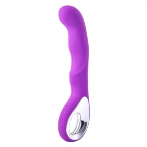 Strong Rechargeable G-Spot Massager – ForceVibe in vibrant purple with a curved tip, ergonomic shaft, and silver loop handle for easy grip and control.